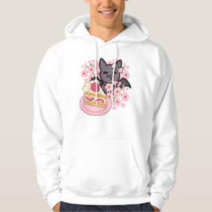 Hungrig fladdermus och jordgubbskaka hoodie