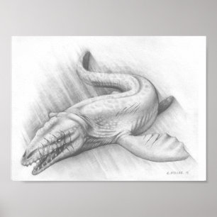 Hungrig för Battle (Mosasaur, Kung) Post Poster