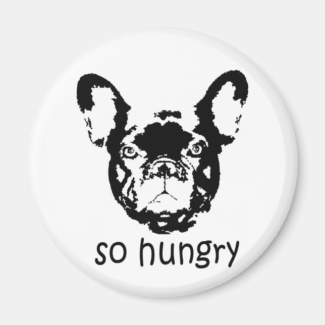 Hungrig Frenchie magnet (Framsidan)