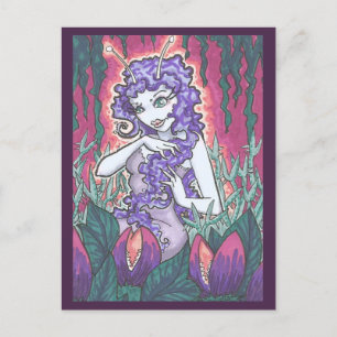 Hungrig Garden Carnivorous Plant Fairy Art Print Vykort