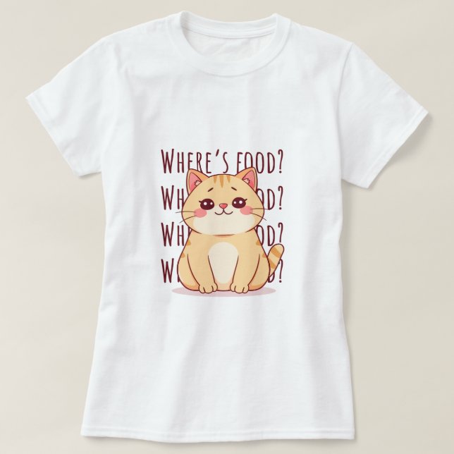 Hungrig Gingerkatt T Shirt (Design framsida)