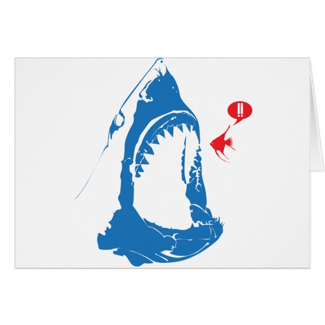 Hungrig haj hälsningskort (Framsidan Horizontal)