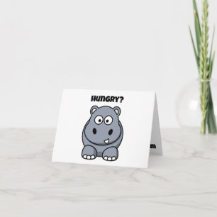 Hungrig Hippo Funny Kids Hippopotamus-Tecknad Kort