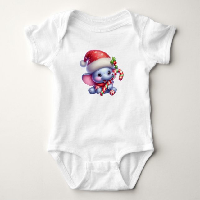 Hungrig jul-elefant t shirt (Framsida)