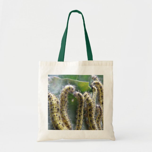 Hungrig kål Vitkattpelare Tote Bag Tygkasse (Framsidan)