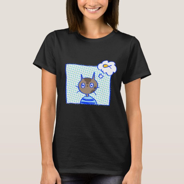 Hungrig Kitty T Shirt (Framsida)