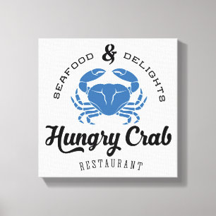 Hungrig krabbarestaurangaffisch canvastryck