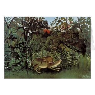 Hungrig lejon av Henri Rousseau, Vilda djur från f Hälsningskort