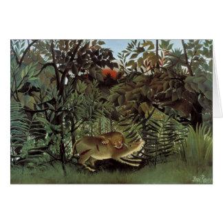 Hungrig lejon av Henri Rousseau, Vilda djur från f Hälsningskort