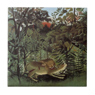 Hungrig lejon av Henri Rousseau, Vilda djur från f Kakelplatta
