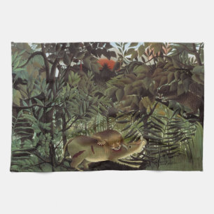 Hungrig lejon av Henri Rousseau, Vilda djur från f Kökshandduk