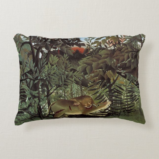 Hungrig lejon av Henri Rousseau, Vilda djur från f Prydnadskudde (Framsidan)