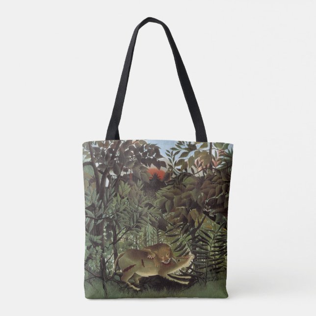 Hungrig lejon av Henri Rousseau, Vilda djur från f Tygkasse (Baksida)