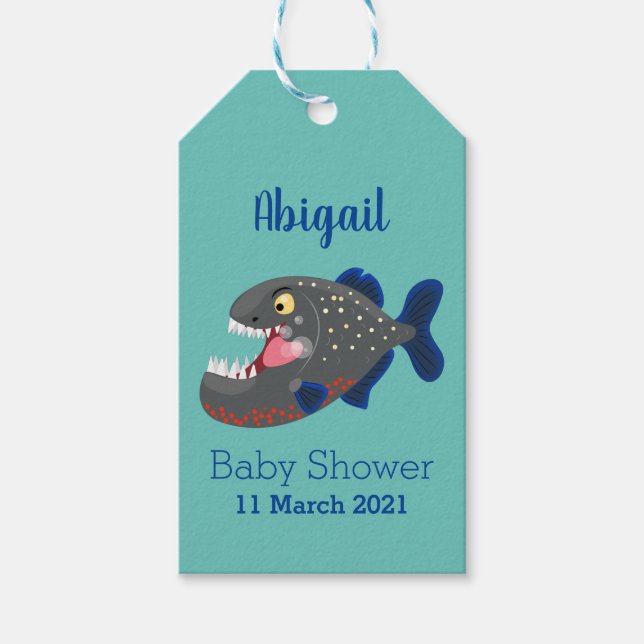 Hungrig lustig illustration av piratens tecknad presentetikett (Framsidan)