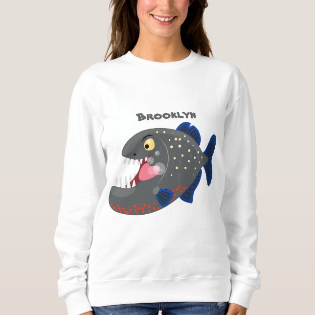 Hungrig lustig illustration av piratens tecknad t shirt (Framsida)