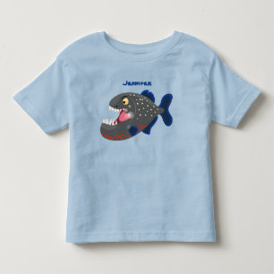 Hungrig lustig illustration av piratens tecknad t shirt