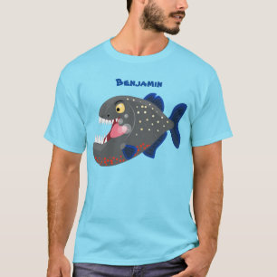 Hungrig lustig illustration av piratens tecknad t shirt