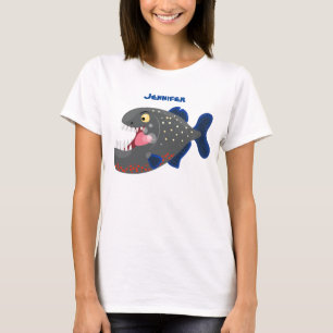 Hungrig lustig illustration av piratens tecknad t shirt