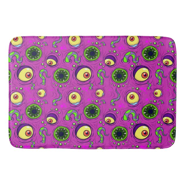 Hungrig monster Seamless Mönster Badrumsmatta (Framsidan)