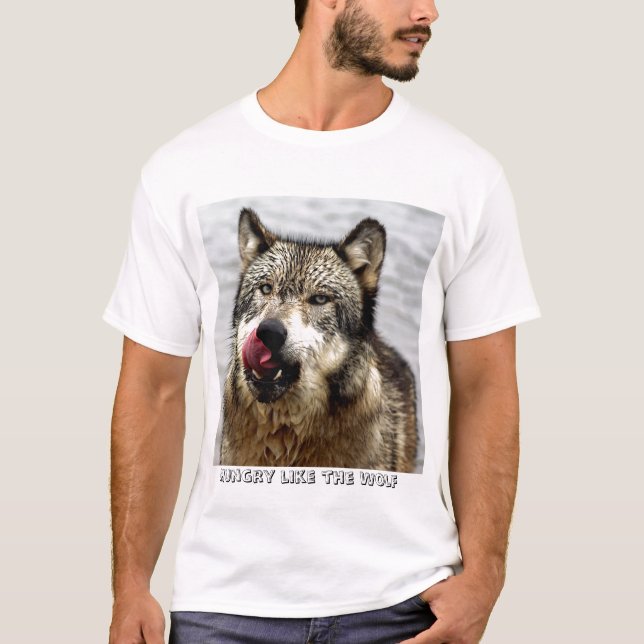 Hungrig något liknande vargen tee shirt (Framsida)