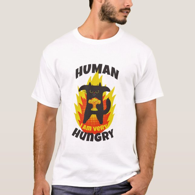 Hungrig och arg katt. Anoyed cat. Funny Cat T Shirt (Framsida)