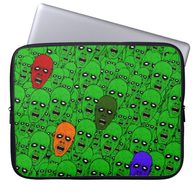 Hungrig Odöda Zombie-huvuden Laptop Sleeve (Framsidan)