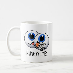 Hungrig Ögon Funny Eyeball Pun Kaffemugg