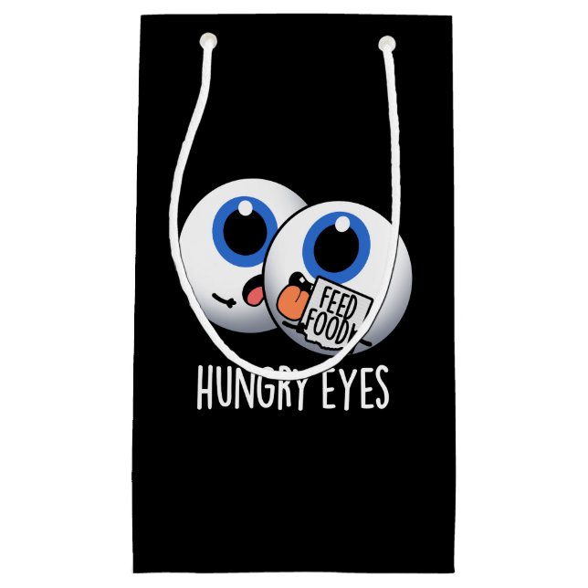 Hungrig Ögon Funny Eyeball Pun Mörk BG (Framsidan)