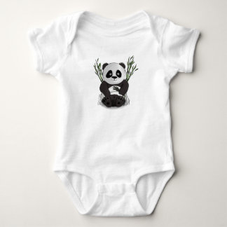 Hungrig panda hand plockade illustration t shirt