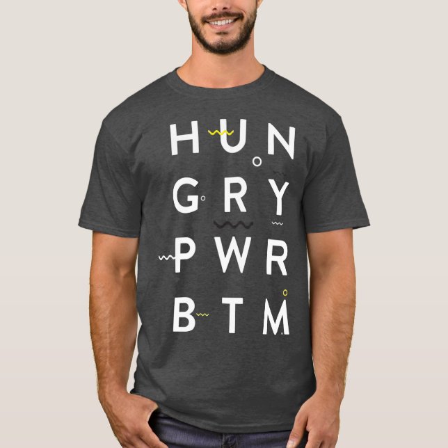 Hungrig Power Grund Roligt Gay T Shirt (Framsida)