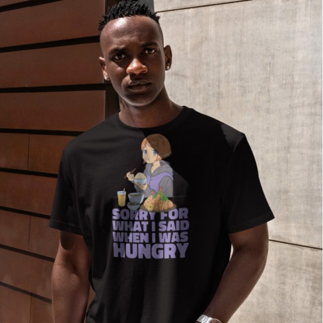 Hungrig Quote Anime Girl T Shirt (Skapare uppladdad)