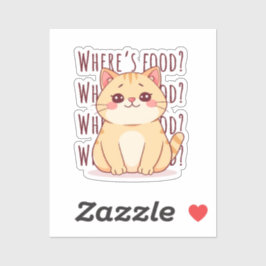 Hungrig rödhårig katt  klistermärken