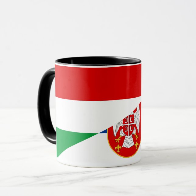 hungrig serbia flagga halv symbol land mugg (Framsida vänster)