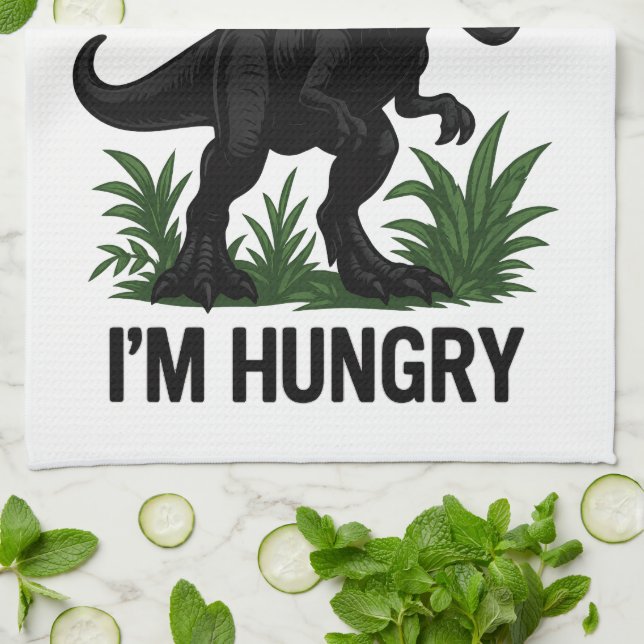 Hungrig T-Rex Kökshandduk (Vikta)