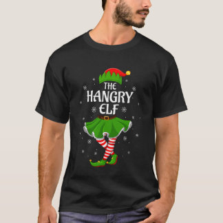 Hungrig Tomte Jul Familj Flickor Kvinnor Tomte Lig T Shirt
