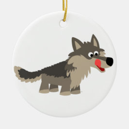 Hungrig Varg för Cute Tecknad Ornament