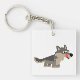 Hungrig vargakryl Keychain för gullig tecknad