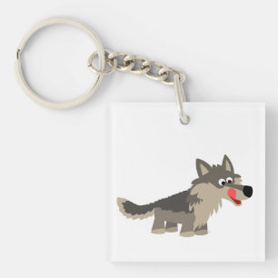 Hungrig vargakryl Keychain för gullig tecknad