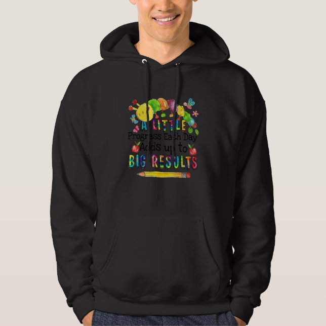 Hungrig vattenpelare - lite framsteg varje dag hoodie (Framsida)