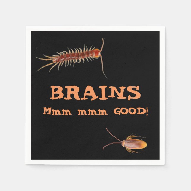 Hungrig Zombie Coordinating Halloween Pappersservett (Framsidan)