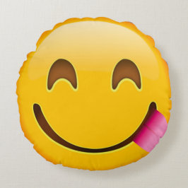 Hungriga Emoji Rund Kudde