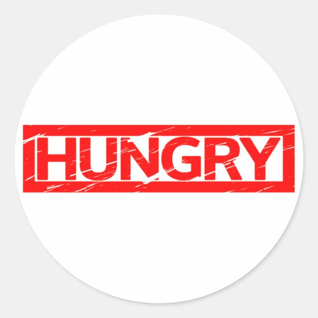 Hungriga Frimärke Runt Klistermärke (Framsida)