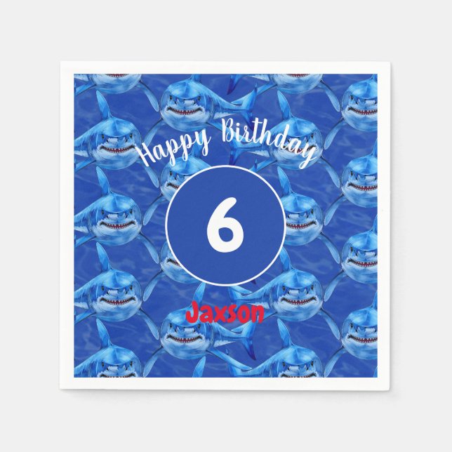 Hungriga hajar  pappersservett (Framsidan)