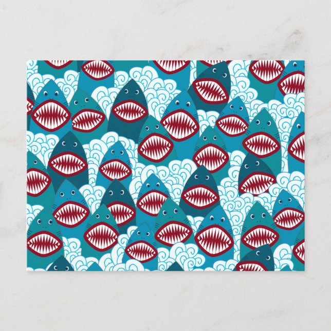 Hungriga hajar vykort (Framsida)