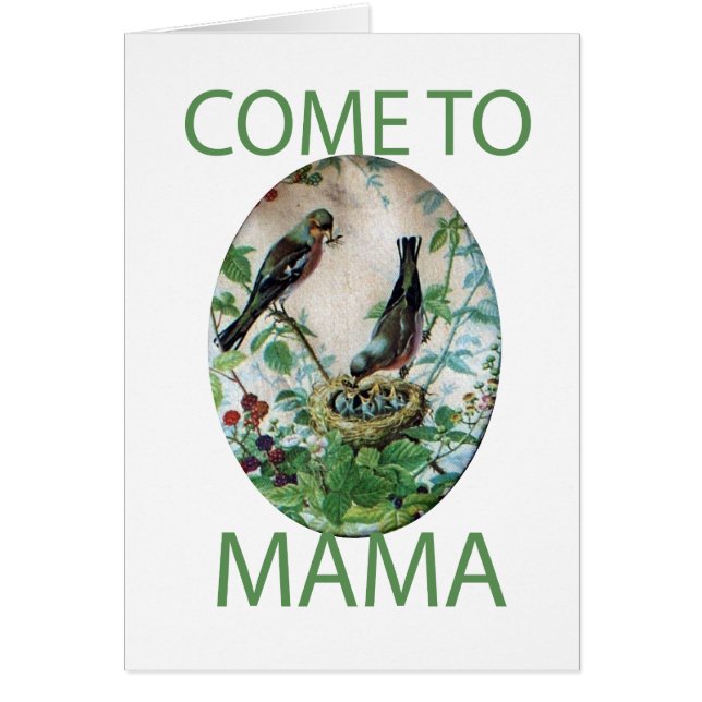 Hungriga hjärtan: Mammans Har Food! Kom till Mamma Hälsningskort (Framsidan)