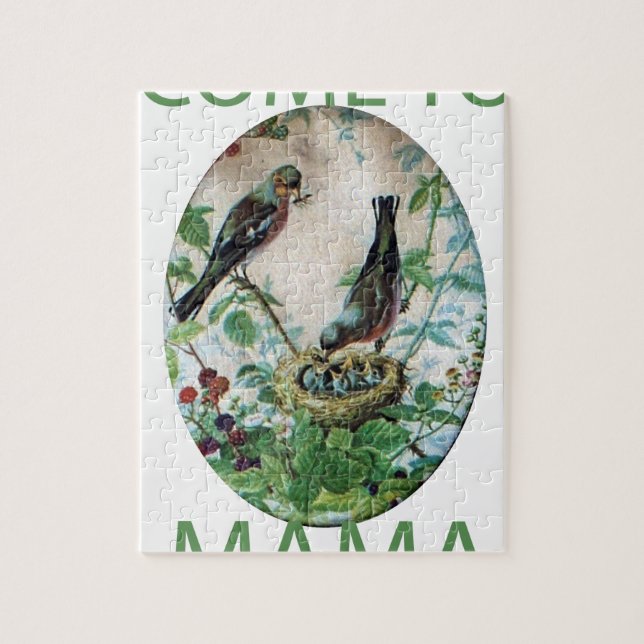 Hungriga hjärtan: Mammans Har Food! Kom till Mamma Pussel (Vertikal)