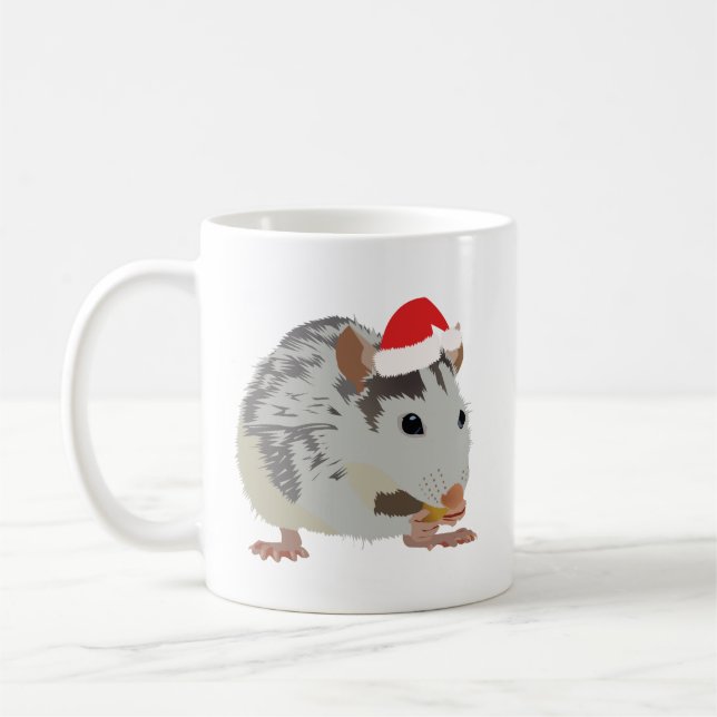 Hungriga jul Råtta Kaffemugg (Vänster)