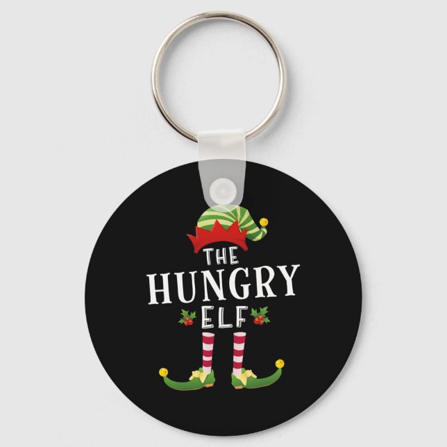 Hungriga julmatchningen i Elf Pajama Nyckelring (Framsida)
