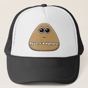 Hungriga Pou med text Truckerkeps