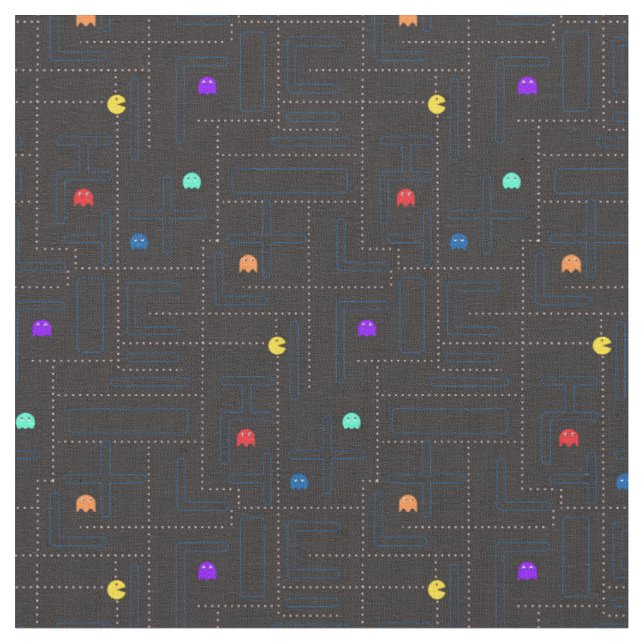 hungriga serie monster arkad 80 tals spel  tyg (Närbild)